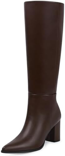 Women Knee High Boots: Comfortable Pointed Toe Tall Boot, Chunky Heel Wide Calf Fall Winter Fashi... | Amazon (US)
