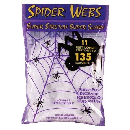 Morris Costumes Polyblend 11 Ft Long 40 GR White Stretch Spider Web, Style FW391 | Walmart (US)