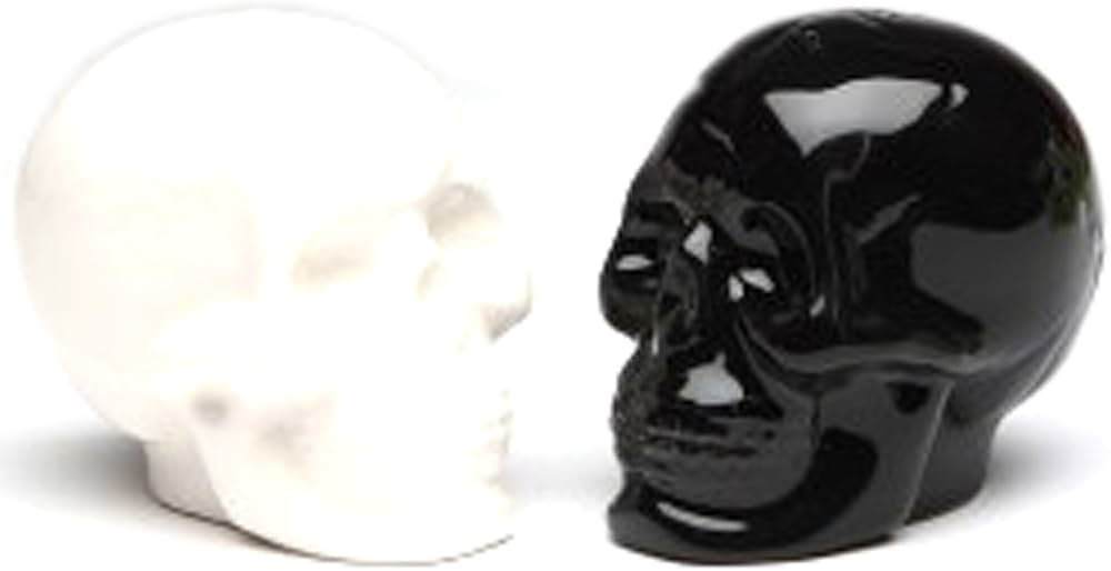 Pacific Giftware 1 X Black & White Ceramic Skull Salt & Pepper Shakers | Amazon (US)