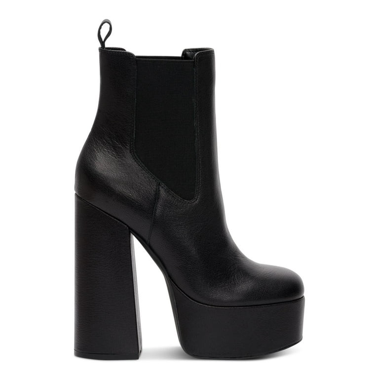 JESSICA SIMPSON Womens Black 2" Platform Goring Padded Shamira Round Toe Block Heel Leather Heele... | Walmart (US)