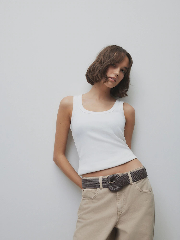 Chocolate Brown Wide Raffia Effect Belt | Next US