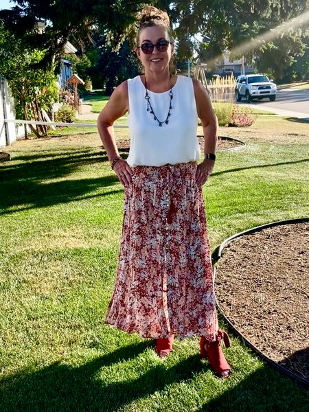 Fall transition!   Love this time of year and I’m loving the maxi skirts!  Similar skirts and sandals below! 

#LTKGiftGuide 

#LTKshoecrush #LTKSeasonal