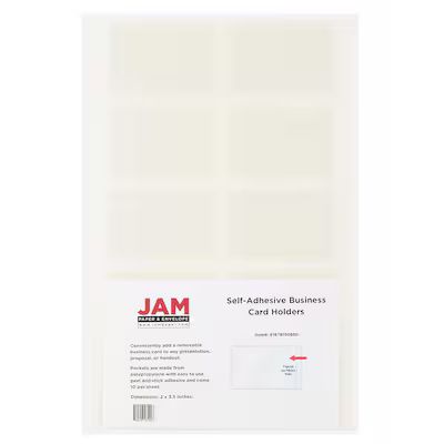 JAM Paper JAM PAPER Self-Adhesive Business Card Holders, 2 x 3-1/2, Clear, 10 Label Pockets/Pack | Lowe's