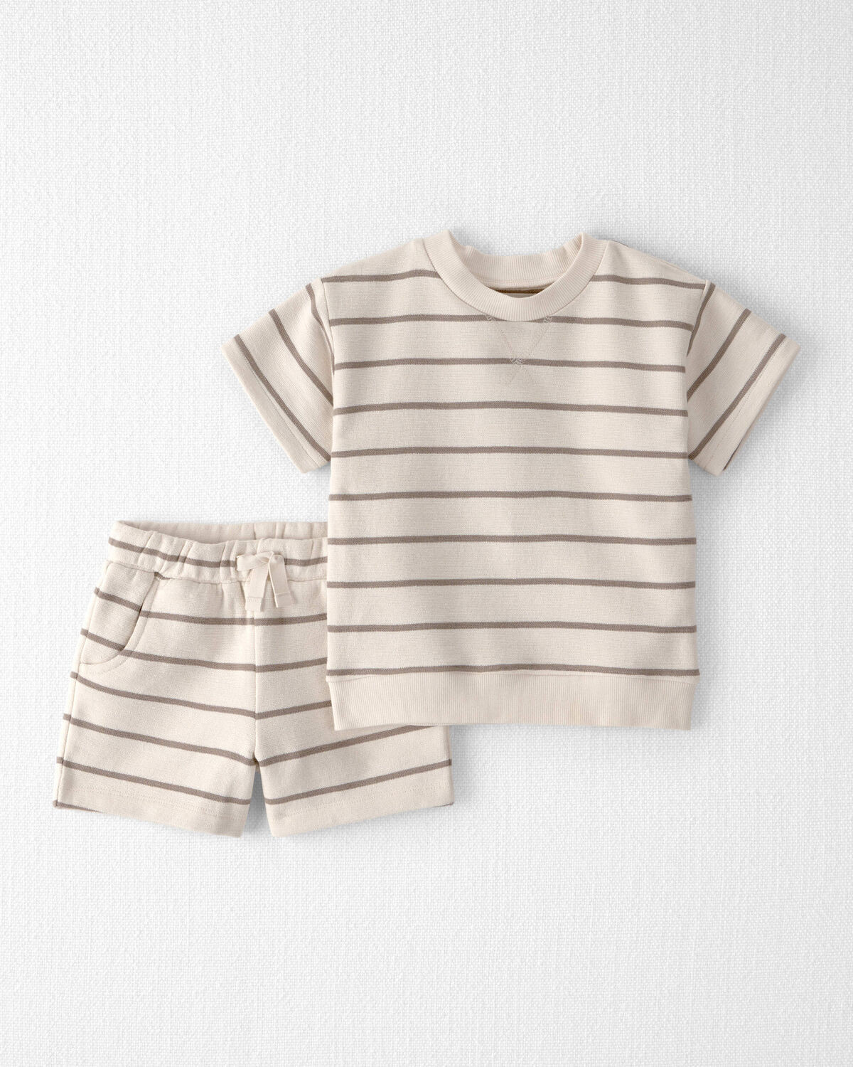 Toddler 2-Piece Organic Cotton Top & Short Set in Stripes - Little Planet | Carter's | Carter's Inc
