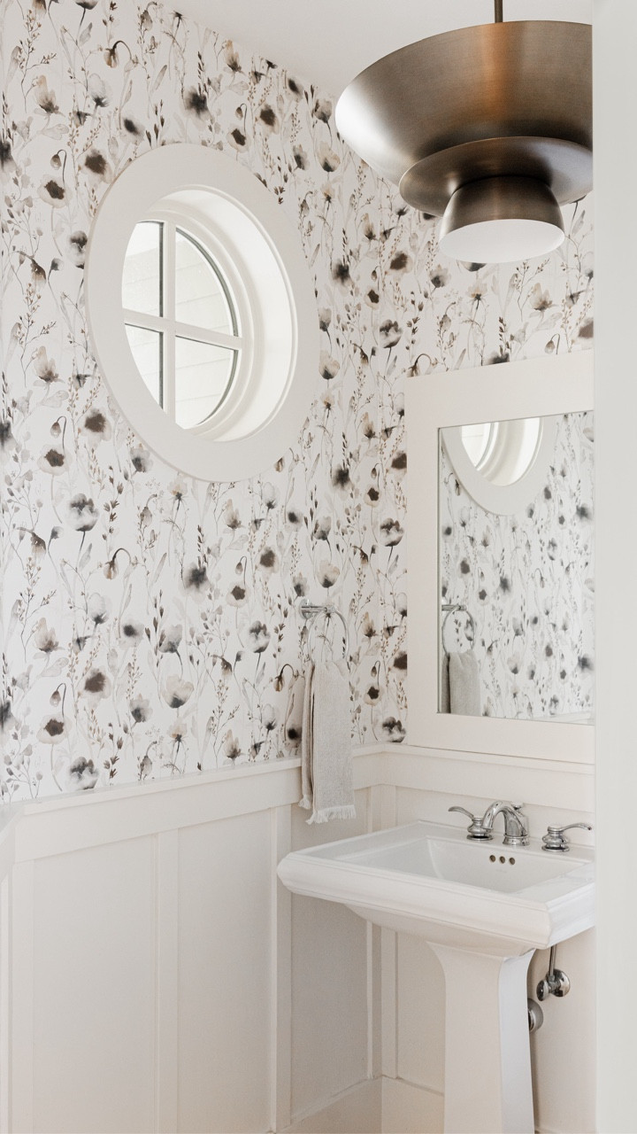 A no demo-remo powder bath makeover (in my own home), mainly thanks to wallpaper. 💃🏼 Proof that good design doesn’t have to involve a remodel or a ton of money. PS — I receive soooo many compliments on that dark bronze pendant light! Hardware finishes are in polished chrome.

#LTKhome #LTKfindsunder50 #LTKVideo