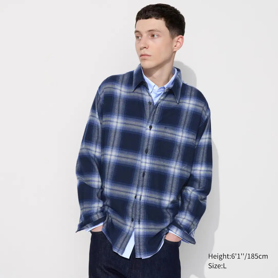 Flannel Shirt (Regular Collar, Check) | UNIQLO (UK)