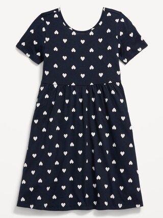 Jersey-Knit Fit &amp; Flare Dress for Girls | Old Navy (US)