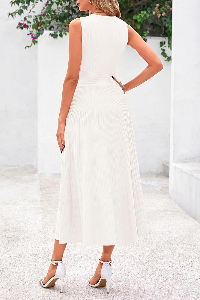 PRETTYGARDEN Spring Casual Dresses for Women 2026 Summer Business Work Midi Sleeveless A Line Ple... | Amazon (US)