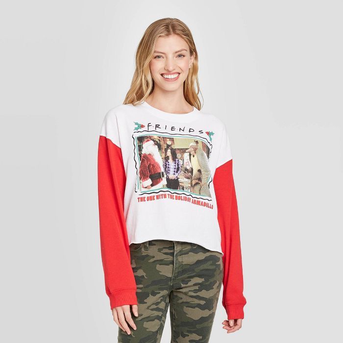 Women's Friends Armadillo Ugly Holiday Graphic Sweatshirt - White | Target