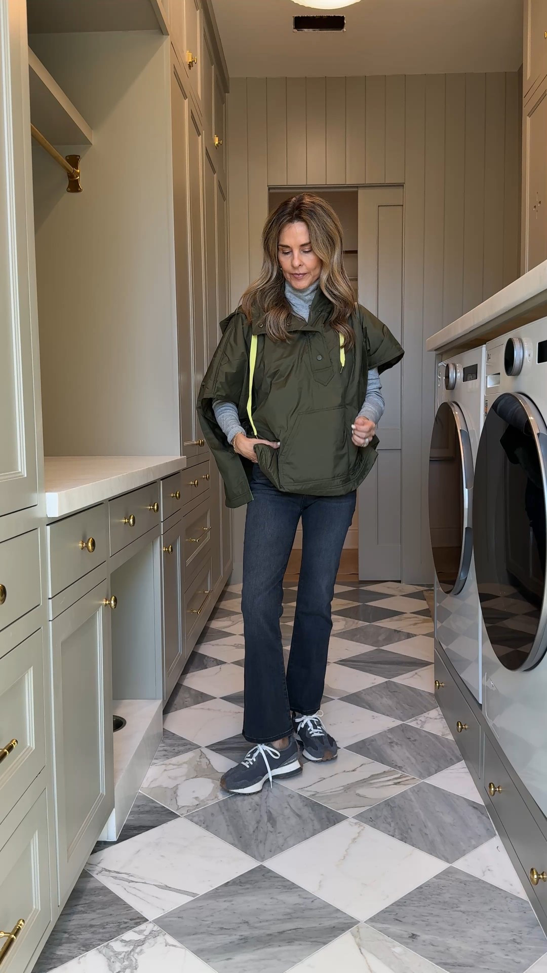 Poncho & turtleneck discount code LPXTC15. Perfect for rainy days or travel! 
-Turtleneck sz S soft but structured. Love it! 
-Jeans $50. Go in and out of stock. 


#LTKActive #LTKOver40 #LTKTravel