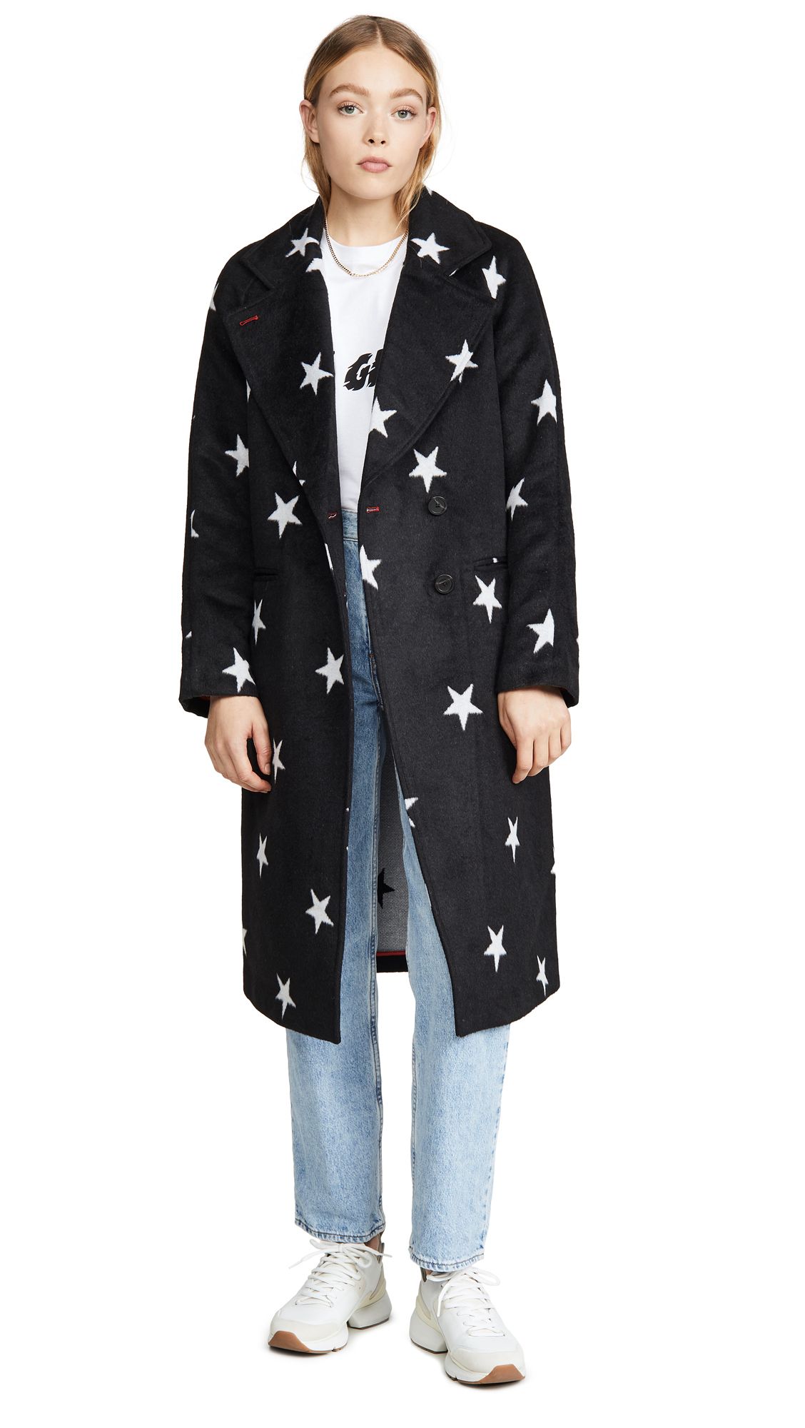 Avec Les Filles Double Face Star Print Raglan Coat | Shopbop