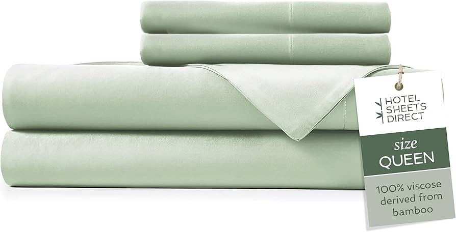 Hotel Sheets Direct 4 Piece Bed Sheet Set Queen Size, 100% Viscose Derived from Bamboo Sheets Set... | Amazon (US)