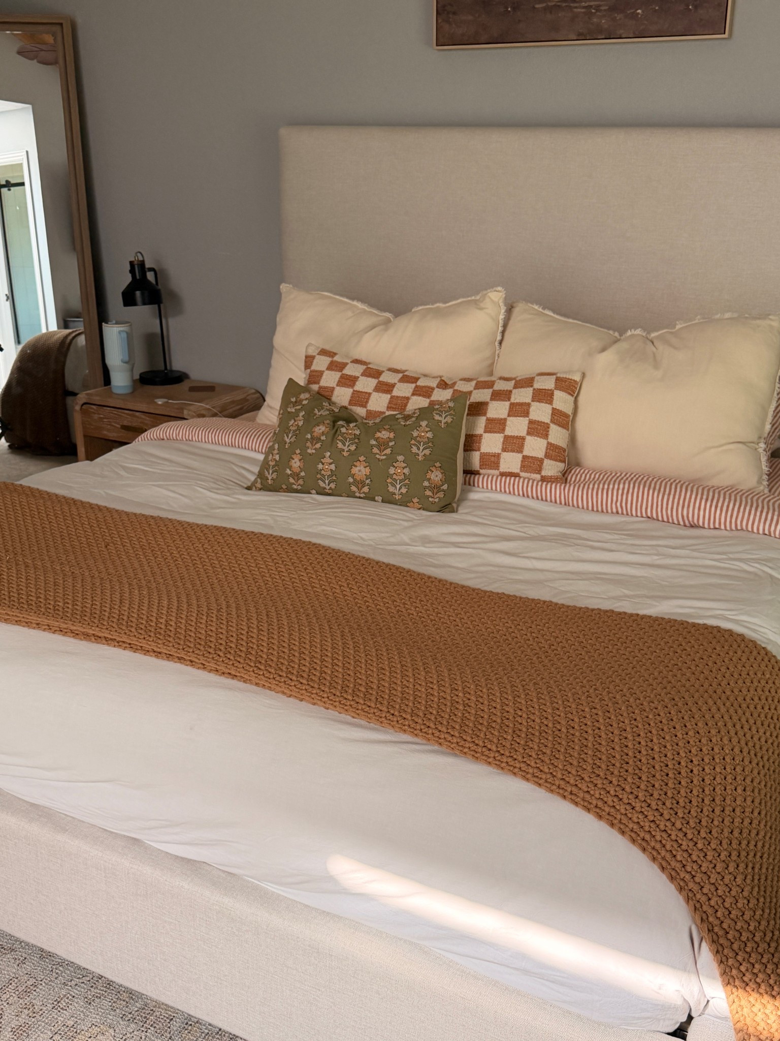 Neutral earth toned bedroom bedding inspo. Bedding refresh 

#LTKmorningroutine #LTKHome #LTKU