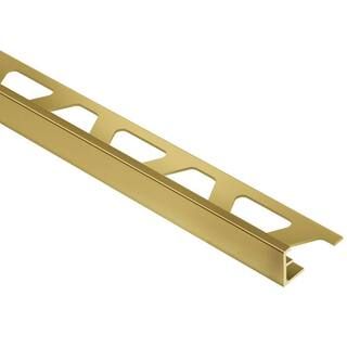 Schiene Solid Brass 3/8 in. x 8 ft. 2-1/2 in. Metal L-Angle Tile Edging Trim | The Home Depot