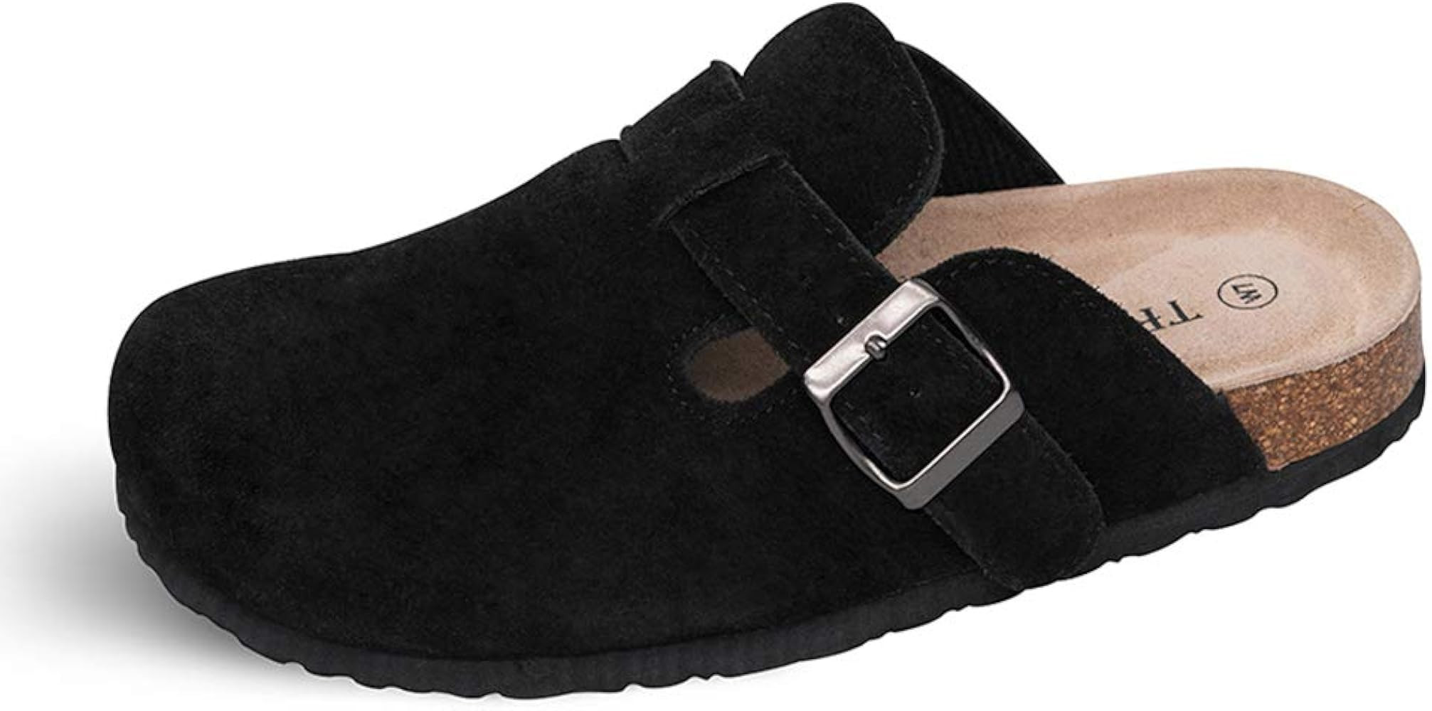 TF STAR Unisex Boston Soft Footbed Clog Cow Suede Leather Clogs, Cork Clogs Shoes for Women Men T... | Amazon (US)