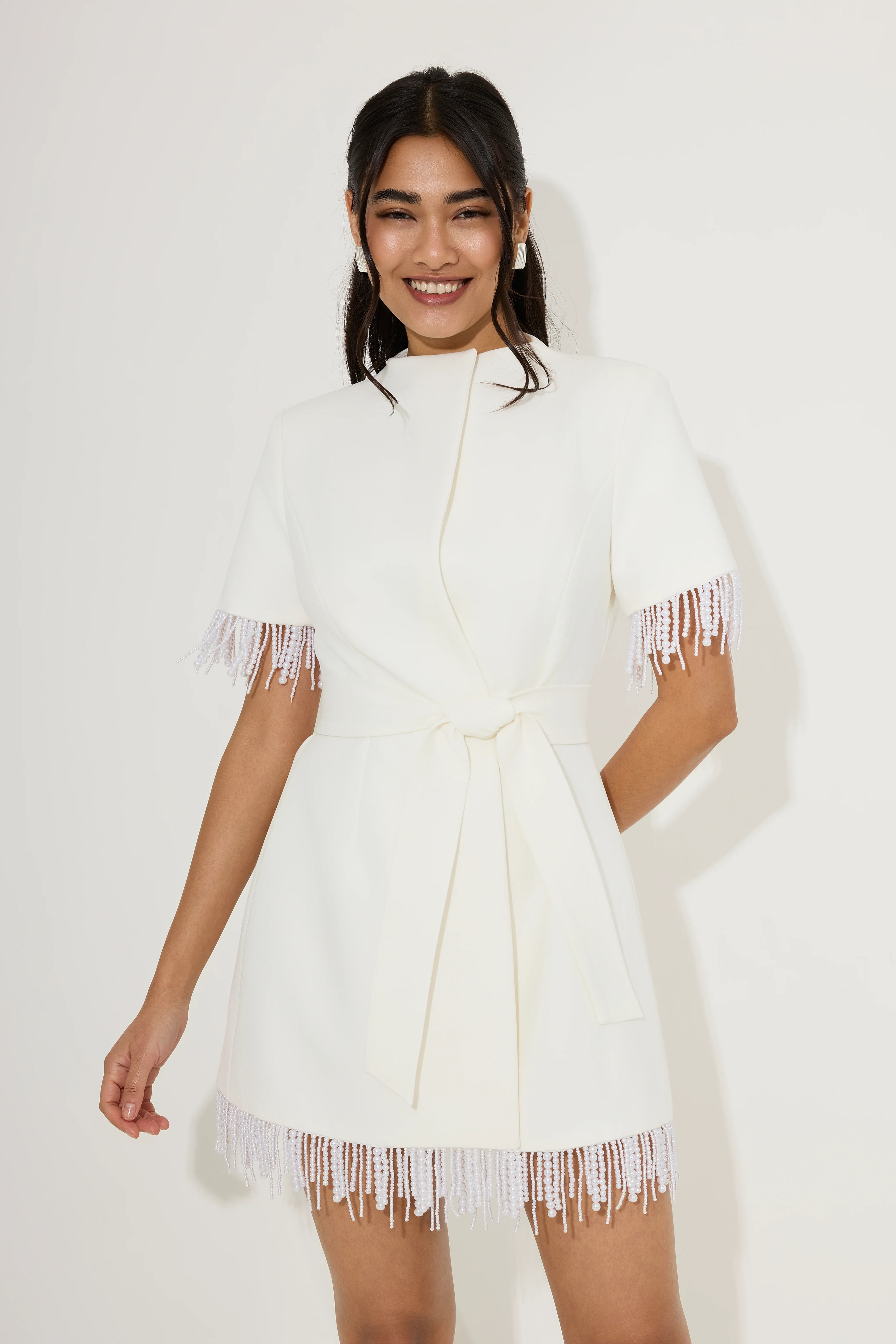 Pearl Trim Wrap Dress | Odd Muse