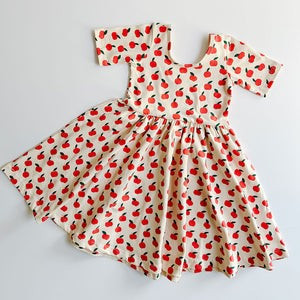 THE SHORT SLEEVE BALLET DRESS IN APPLES | Alice + Ames