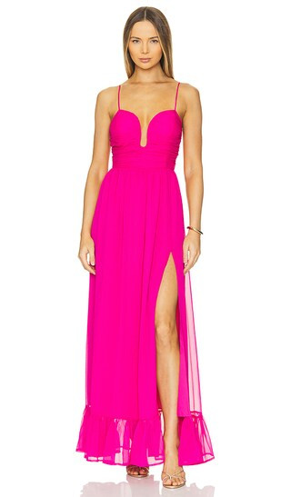 Line & Dot Dorsay Maxi Dress in Pink. - size S | Revolve Clothing (Global)