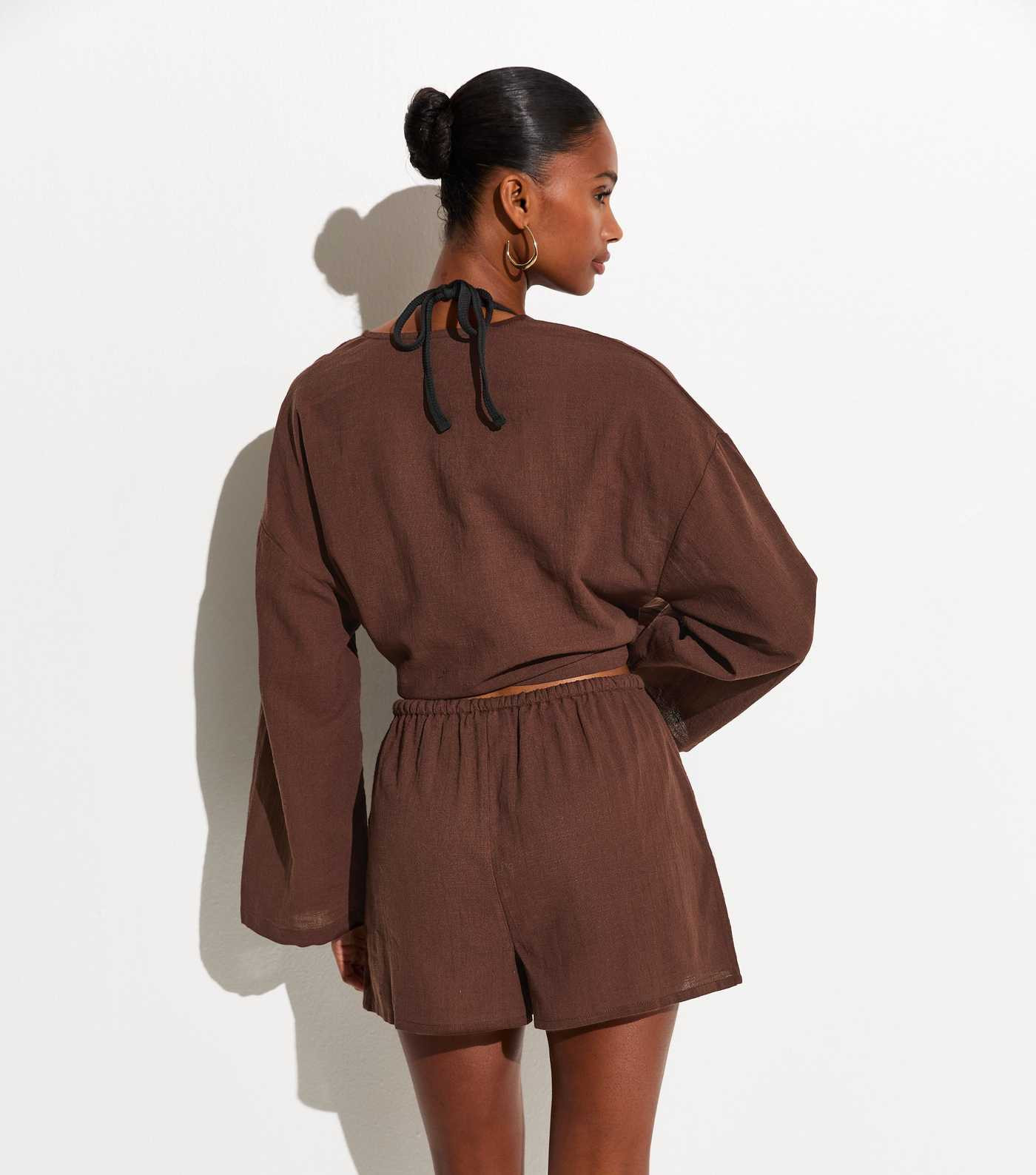 Beach Brown Cotton Slub Shorts | New Look | New Look (UK)