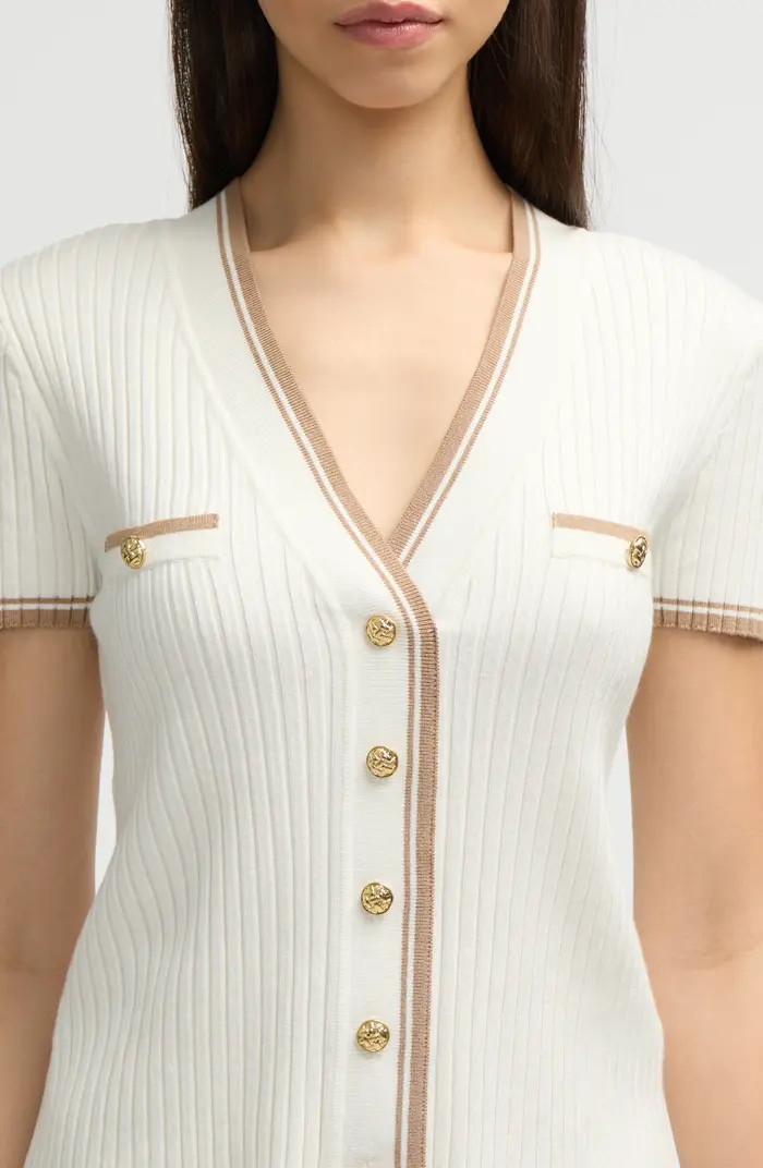 NVLT Stripe Short Sleeve Crop Cardigan | Nordstromrack | Nordstrom Rack