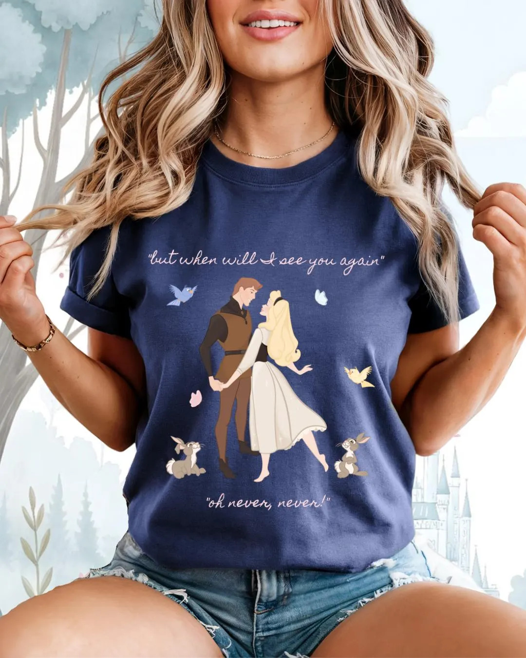 Sleeping Beauty Inspired Crop or Full-length Shirt, Aurora and Prince Philip Shirt, Disneyland Di... | Etsy (US)