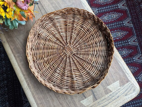 Large Round Wicker Coffee Table Tray  Boho Rustic Country | Etsy | Etsy (US)