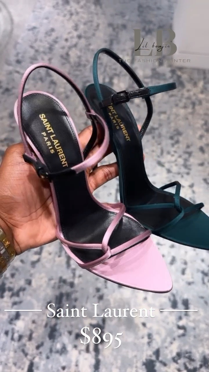 Pink vs green 💕🍀 Which pair of luxurious silk sandals by #ysl would you splurge $895 on? 