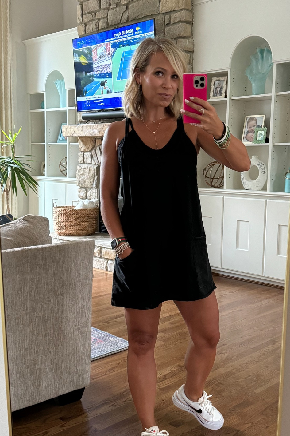 I’ve got both the splurge version (modeled here) and the save version of this one and done romper dress - and I do think the splurge is superior. But the save is pretty darn close. Linking both here for you! 