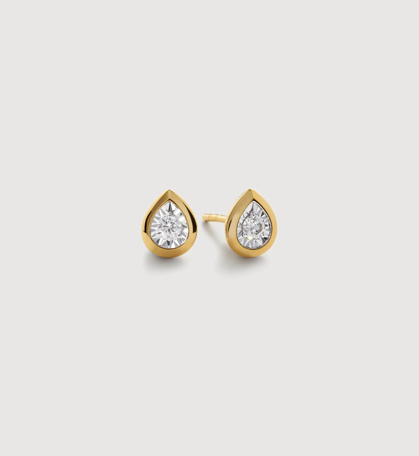 Pear Diamond Stud Earrings | Monica Vinader (Global)