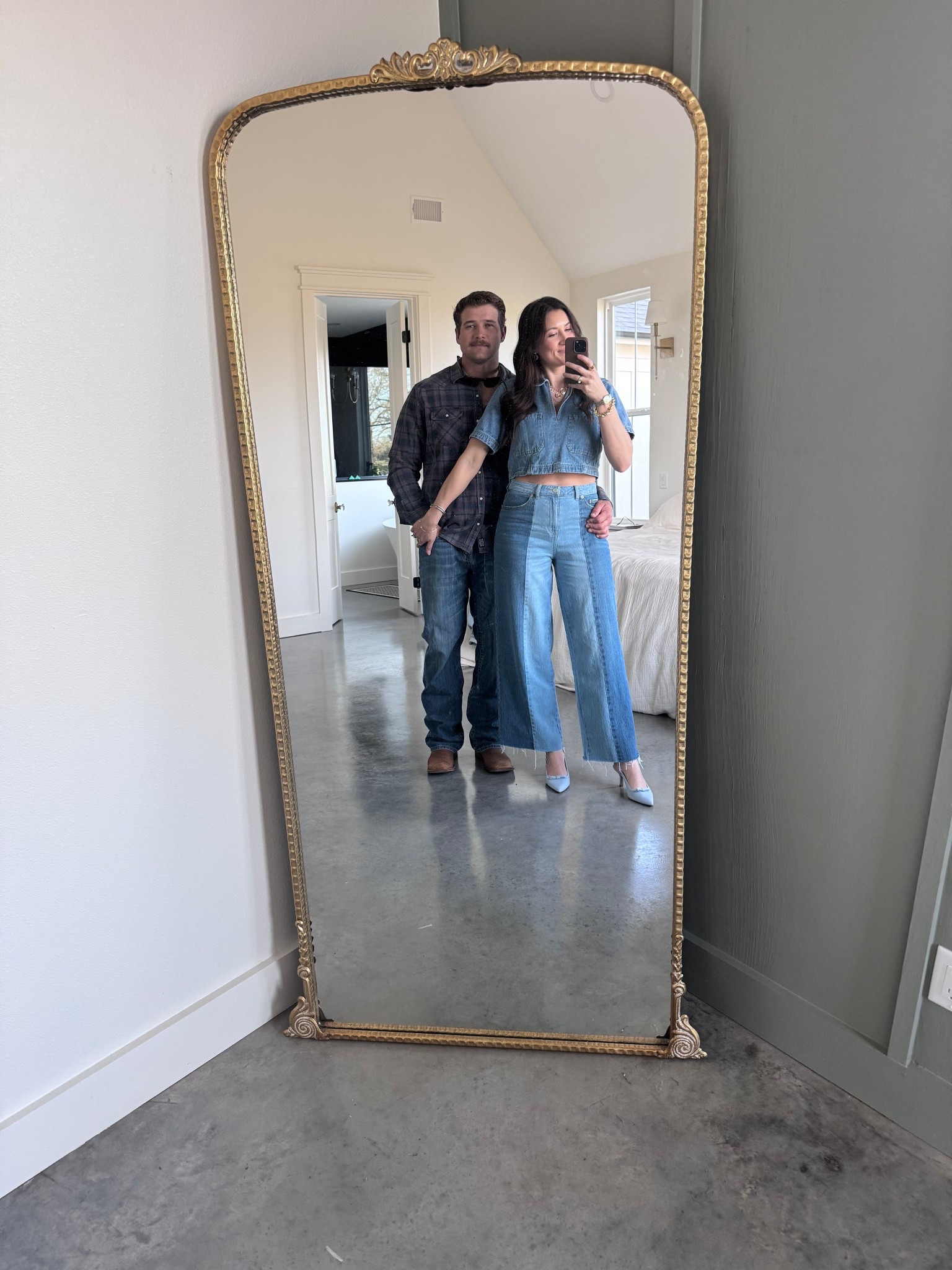 Shop my denim and kitten heels! #denim #canidiantuxedo #denimondenim #kittenheels