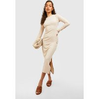 Ripple Rib Flare Cuff Midi Dress | Debenhams UK