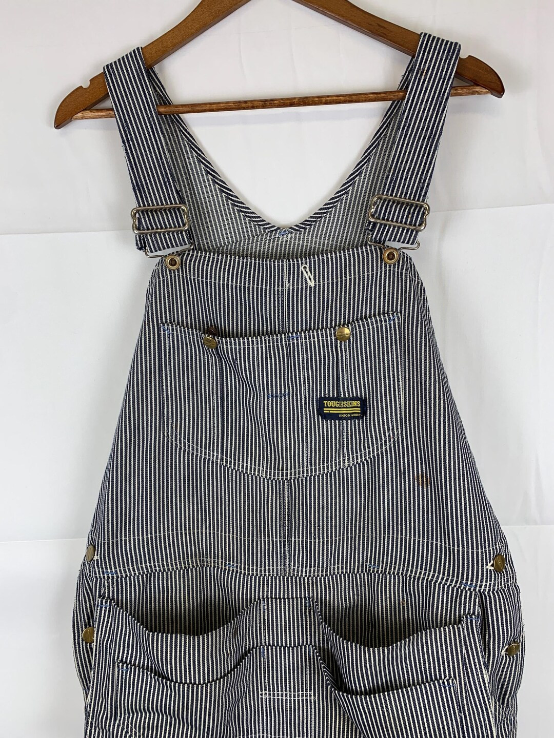 Vintage Union Made Toughskins Striped/engineer's/railroad Overalls 48x31 - Etsy | Etsy (US)