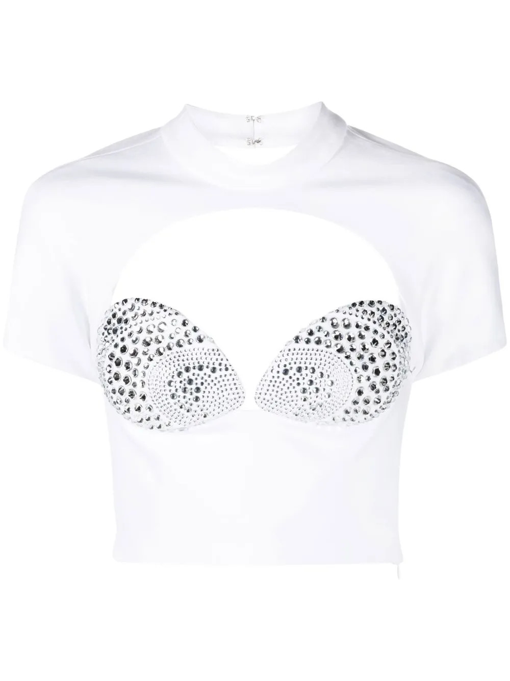 AREA Mussel Cup crystal-embellished Top | White | FARFETCH | Farfetch Global