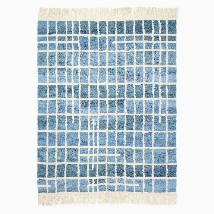 Grid Plaid Shag Rug | West Elm (US)