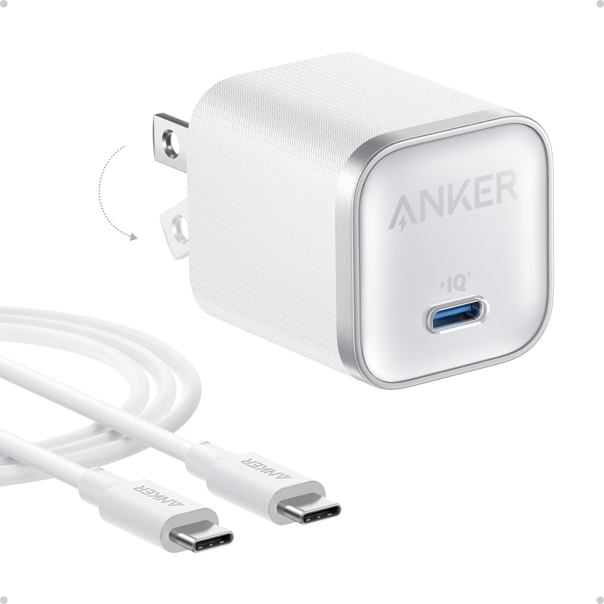 Anker Nano 45W Type C Charger Fast Charging, Compact and Foldable Plug USB C Charger Block for iPhone 17/16 Series, MacBook, Pixel 9, iPad, Samsung Galaxy S25 Ultra / S24 Series (6 ft Cable Included) | Amazon (US)