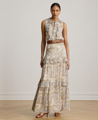 Women's Tiered A-Line Maxi Skirt | Macy's
