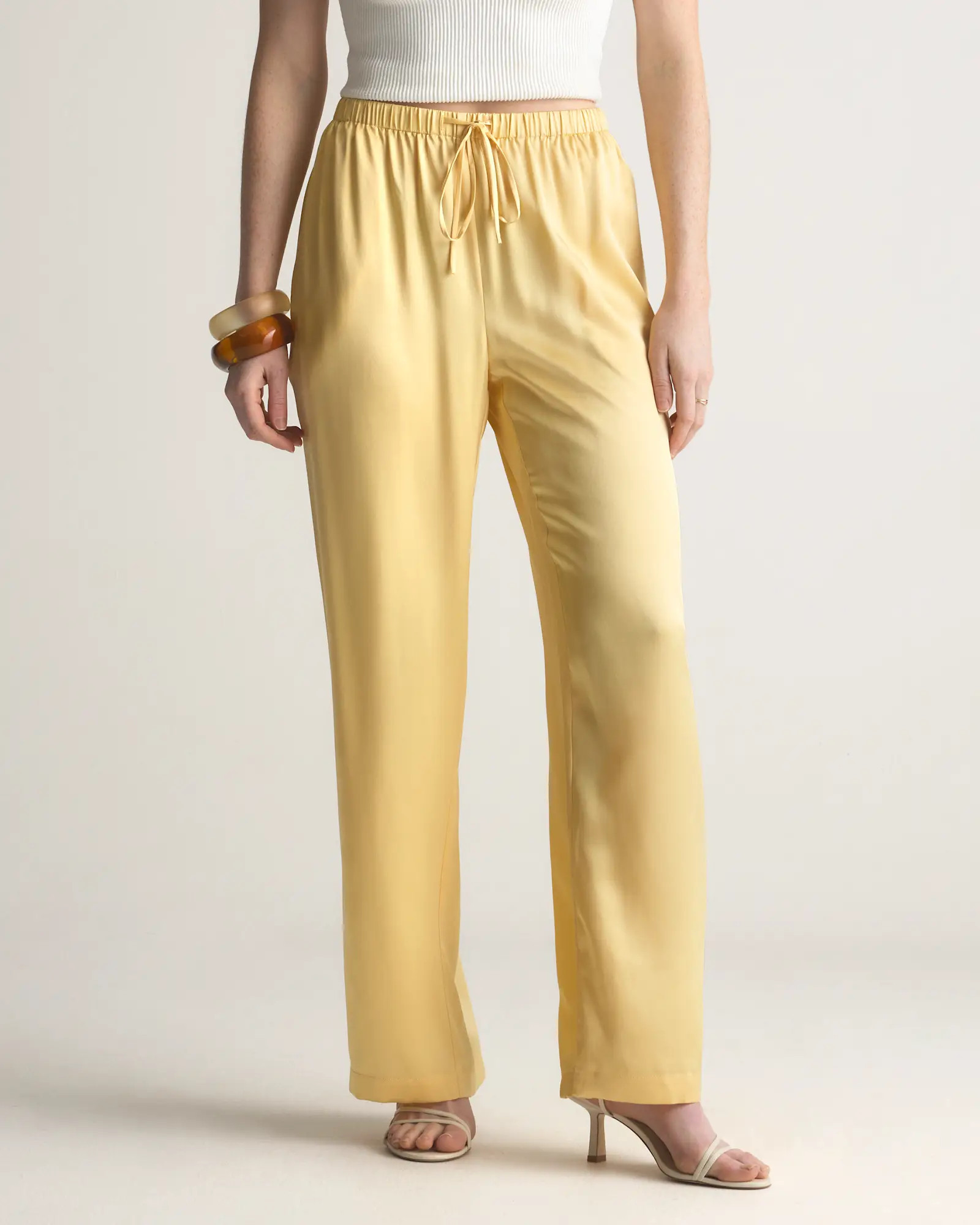 100% Washable Silk Drawstring Wide Leg Pants | Quince