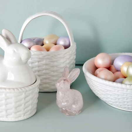 Easter decor, Easter eggs, glass bunny decor, spring decor pastel eggs ceramic Easter  basket 

#LTKSeasonal #LTKsalealert #LTKhome