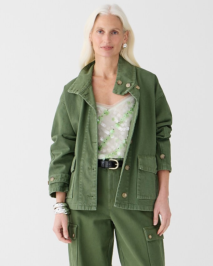 Funnelneck field jacket in heavyweight twill | J. Crew US