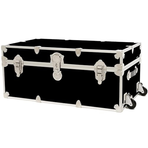 Rhino Trunk & Case Camp and College Trunk with Removable Wheels – Summer Camp Trunk, Dorm Storage Chest, College Footlocker, Strong Trunks, 1000+ Pound Sitting Capacity 30"x17"x13" (Black) | Amazon (US)