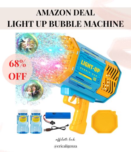 Gift idea for kids - 68% off light up bubble machine from Amazon! 

Toys on sale // gifts for kids // outdoor toys 

#LTKGiftGuide #LTKkids #LTKsalealert