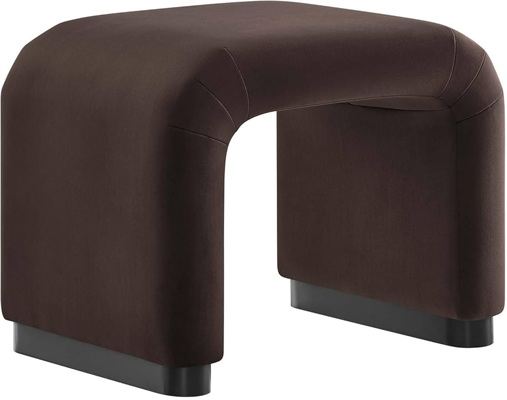 Modway EEI-6733-BLK-CHB Koda Performance Velvet Waterfall Stool, Black Chocolate Brown | Amazon (US)