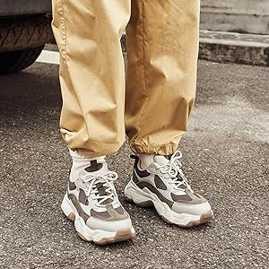 BEAU TODAY Chunky Sneakers for Women, Womens Fashion Sneakers, Lace Up Platform Comfortable Leath... | Amazon (US)