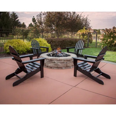 Classics Classics 4-Piece Folding Adirondack Conversation Set | Wayfair North America