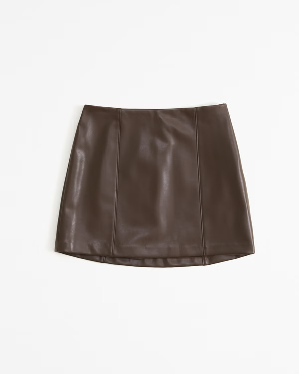 The A&F Scarlett Vegan Leather Mini Skort | Abercrombie & Fitch (US)