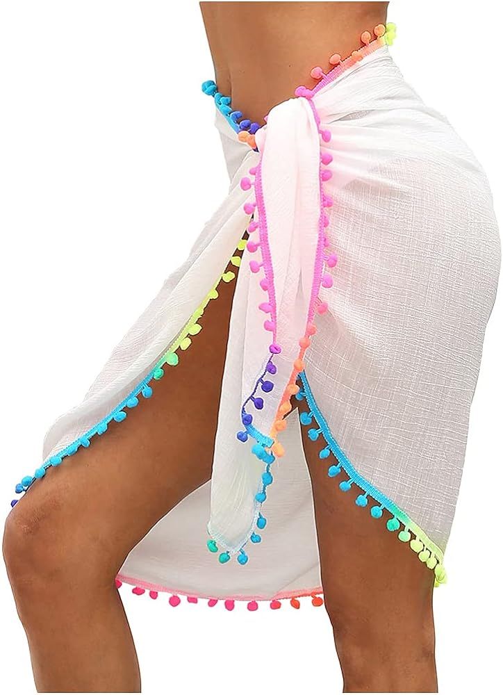 Women's Bikini Cover Up Sheer Chiffon Swimsuit Beach Wrap Dress for Ladies | Amazon (US)