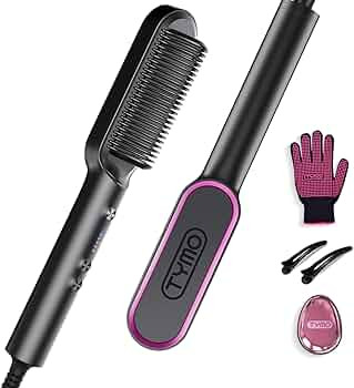 Hair Straightener Brush, TYMO Ring Hair Straightener Comb Straightening Brush for Women with 5 Te... | Amazon (US)