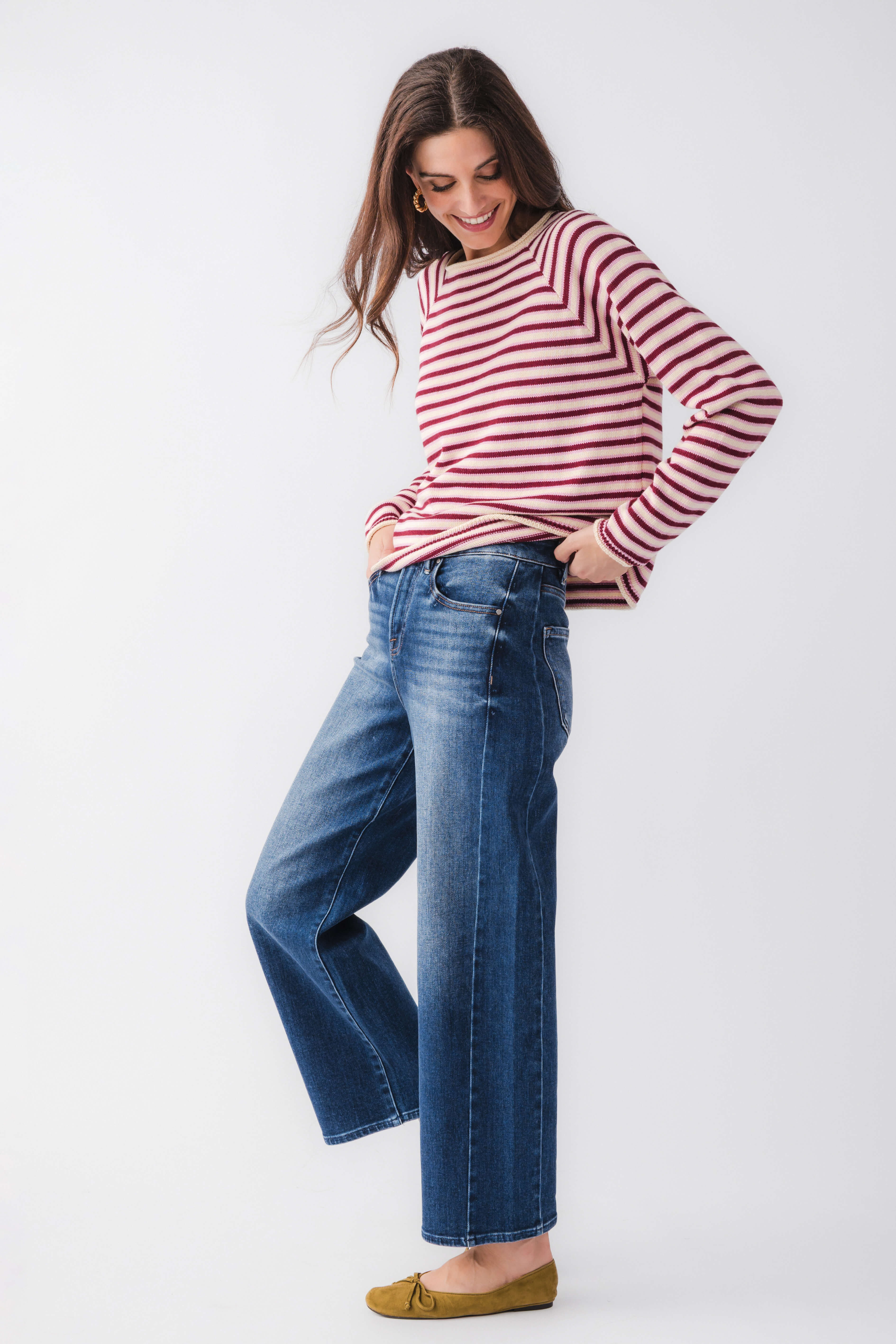 Wishlist Striped Mockneck Sweater | Social Threads