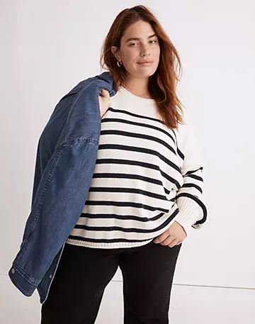 Plus Conway Pullover Sweater in Stripe | Madewell