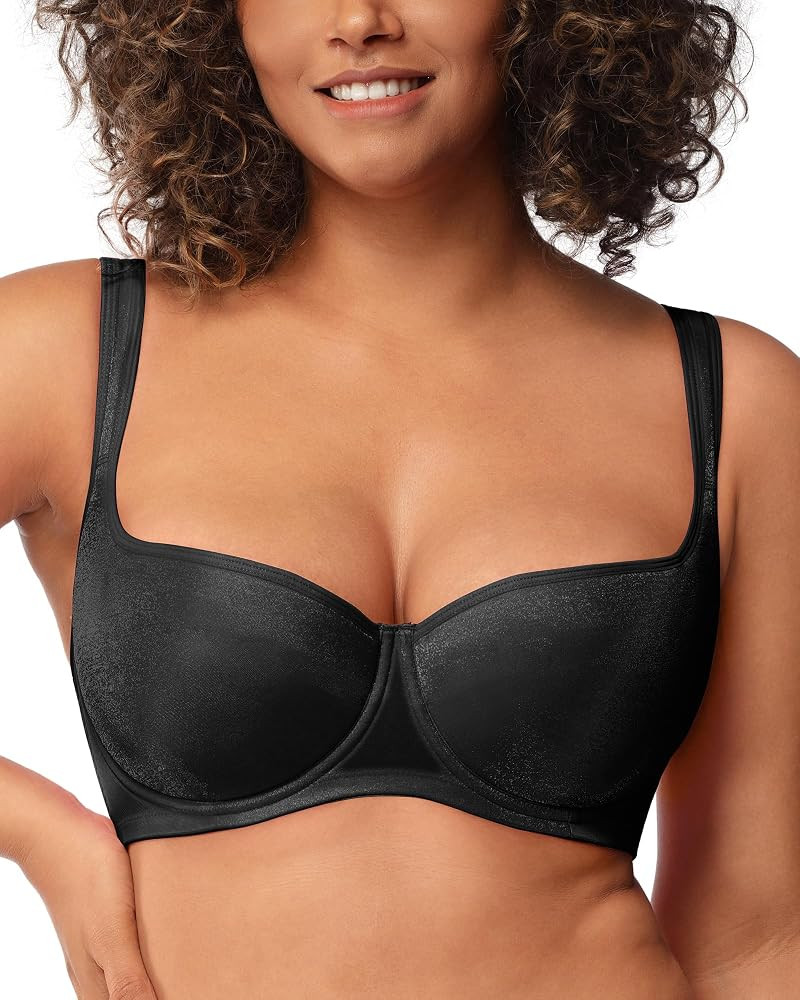 HSIA Balconette Bra Push Up Lightly Lined Plus Size Scoop Neck Tshirt Bra | Amazon (US)